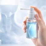 Nő és férfi Tantum Verde sprayt tart a torokfájás kezelésére